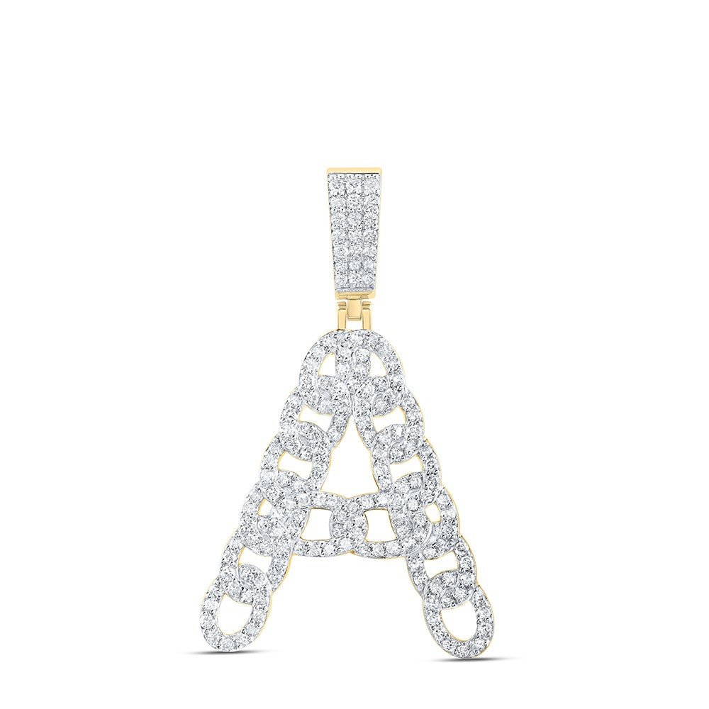 10k Yellow Gold 5.28g 1.09CTW Natural Diamond Cuban Initial "A" Pendant Charm - Elite Jewelers - Charms & Pendants