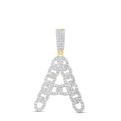 10k Yellow Gold 5.28g 1.09CTW Natural Diamond Cuban Initial "A" Pendant Charm - Elite Jewelers - Charms & Pendants