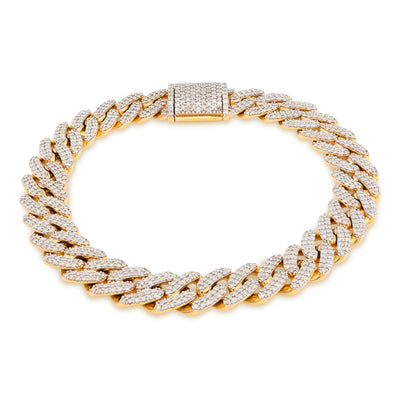 10K Yellow Gold 5.35CT Natural Diamond 10MM Cuban Link 8" Bracelet 35.7g Men Women - Elite Jewelers - Bracelets