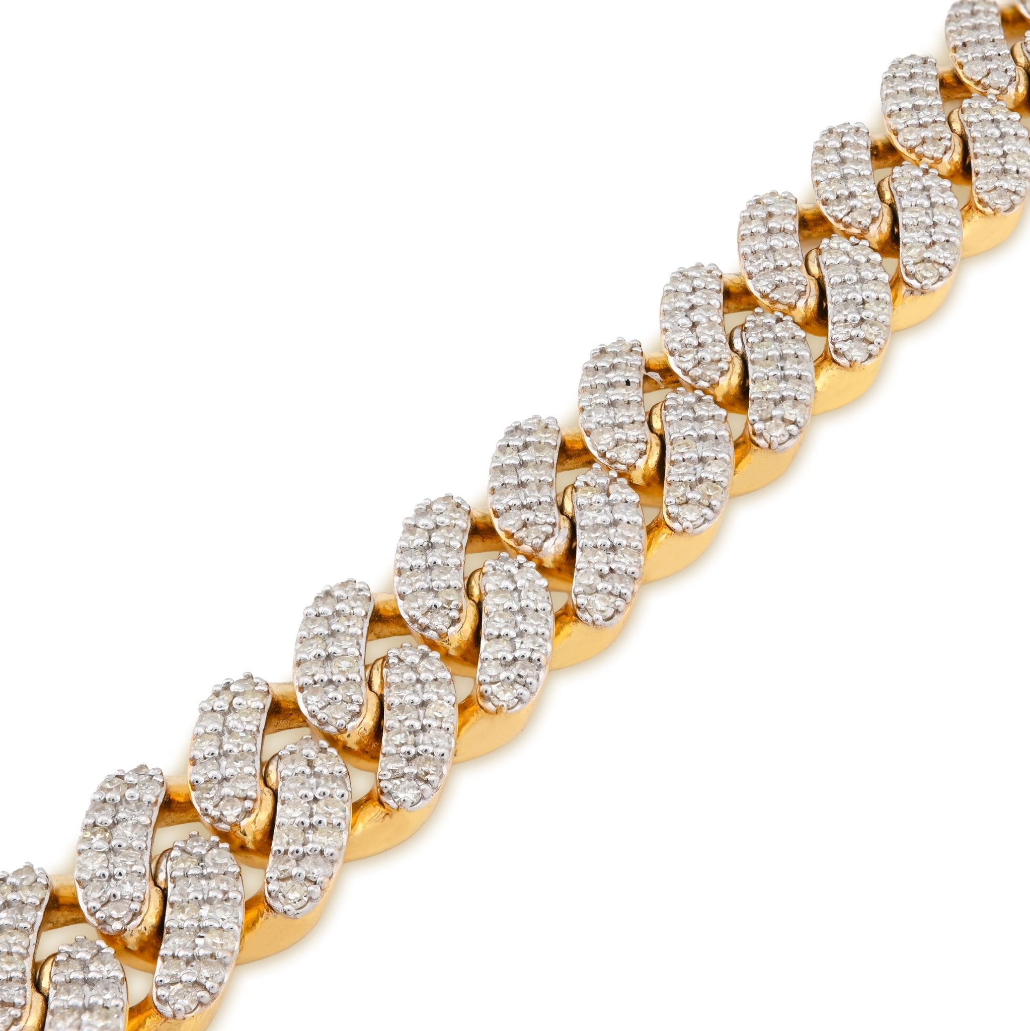 10K Yellow Gold 5.35CT Natural Diamond 10MM Cuban Link 8" Bracelet 35.7g Men Women - Elite Jewelers - Bracelets