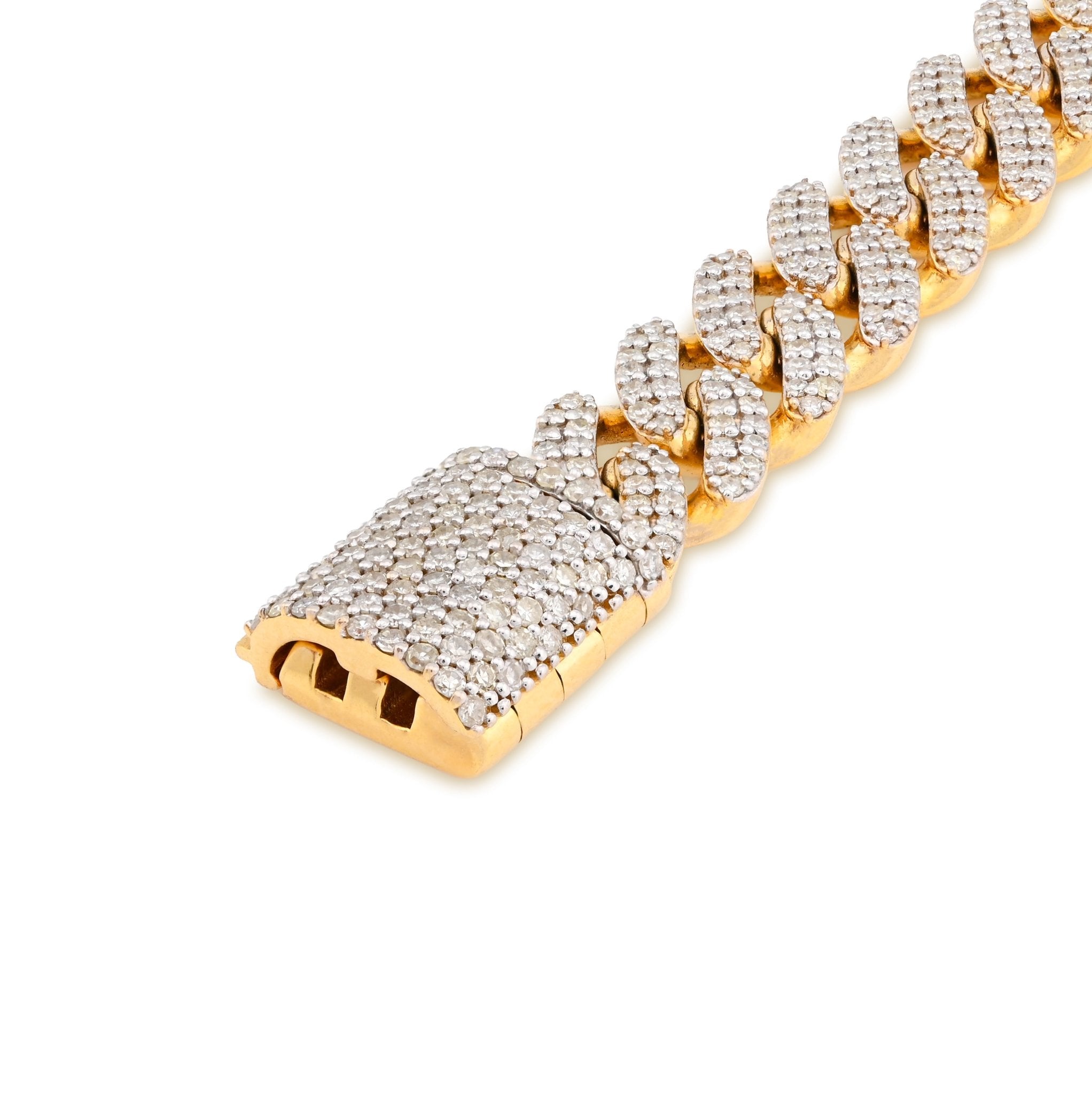 10K Yellow Gold 5.35CT Natural Diamond 10MM Cuban Link 8" Bracelet 35.7g Men Women - Elite Jewelers - Bracelets