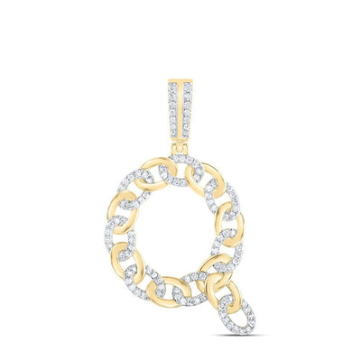 10k Yellow Gold 5.35g 0.64CTW Natural Diamond Cuban Initial "Q" Pendant Charm - Elite Jewelers - Charms & Pendants