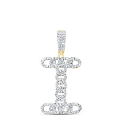 10k Yellow Gold 5.37g 1.06CTW Natural Diamond Cuban Initial "I" Pendant Charm - Elite Jewelers - Charms & Pendants