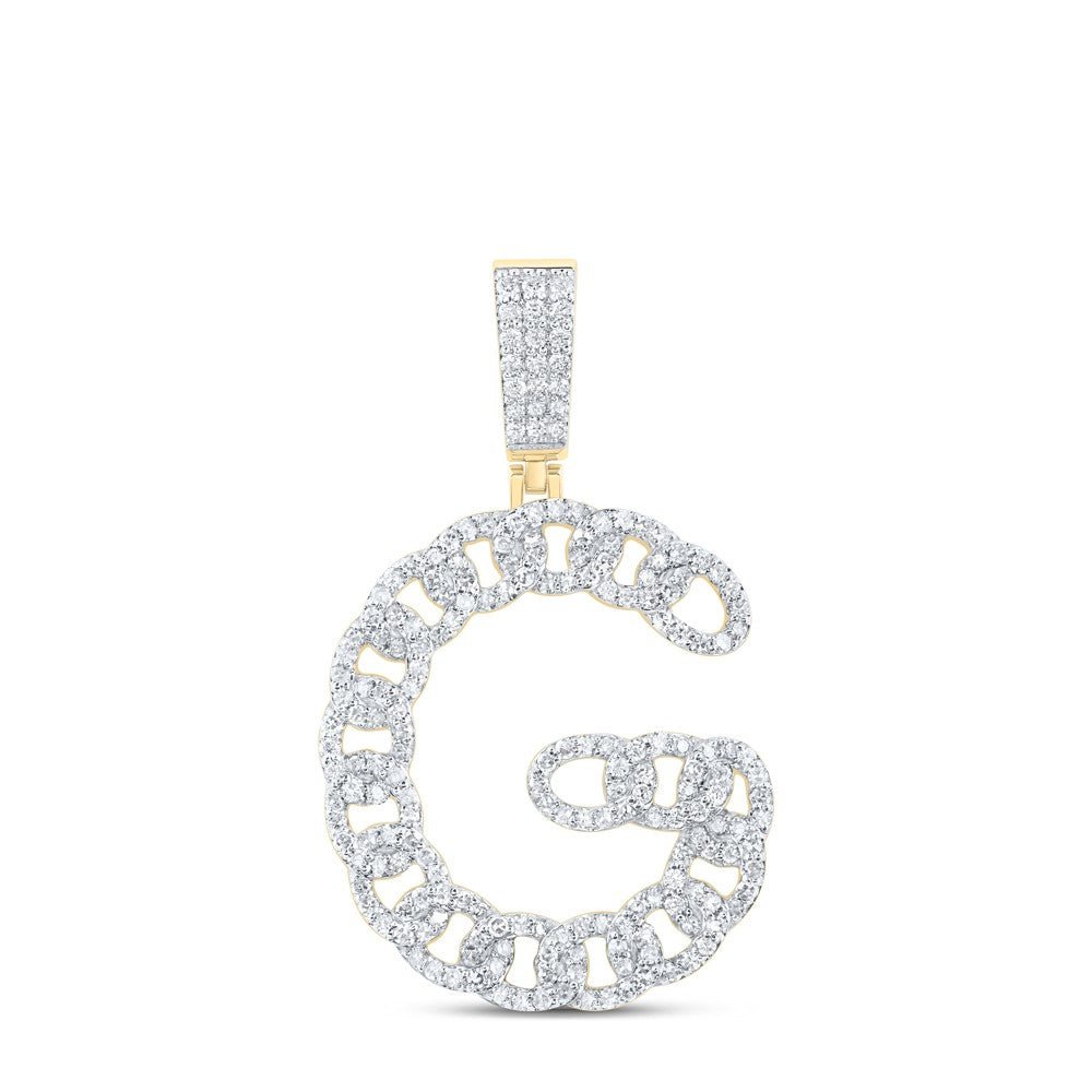 10k Yellow Gold 5.41g 1.15CTW Natural Diamond Cuban Initial "G" Pendant Charm - Elite Jewelers - Charms & Pendants