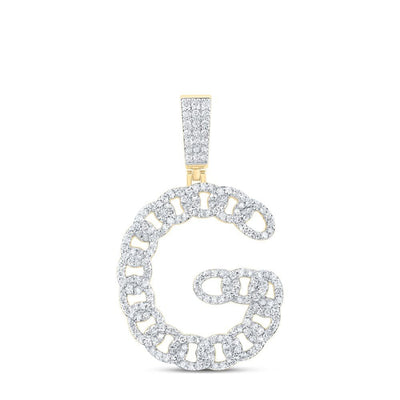 10k Yellow Gold 5.41g 1.15CTW Natural Diamond Cuban Initial "G" Pendant Charm - Elite Jewelers - Charms & Pendants