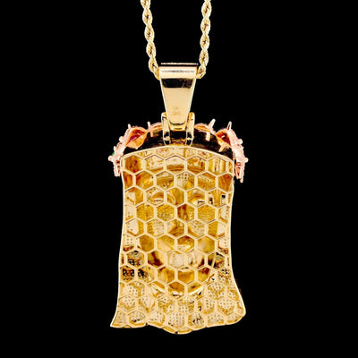 10k Yellow Gold 5.5CTW Pure Diamond Jesus Head w/ Gem Stones Pendant 33.4g Charm - Elite Jewelers - Charms & Pendants