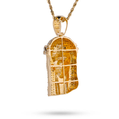10K Yellow Gold 5CT natural Diamond Jesus Head Men Women Charm - Elite Jewelers-Charms & Pendants