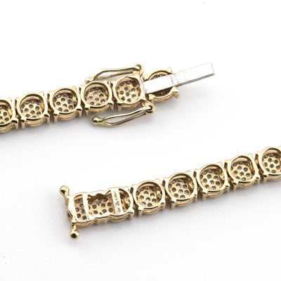 10K Yellow Gold 5CT Natural Diamond Square Round Diamond Tennis Chain 22g - Elite Jewelers - Necklaces & Chains