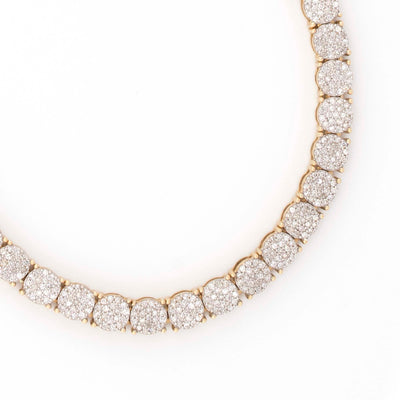10K Yellow Gold 5CT Natural Diamond Square Round Diamond Tennis Chain 22g - Elite Jewelers - Necklaces & Chains