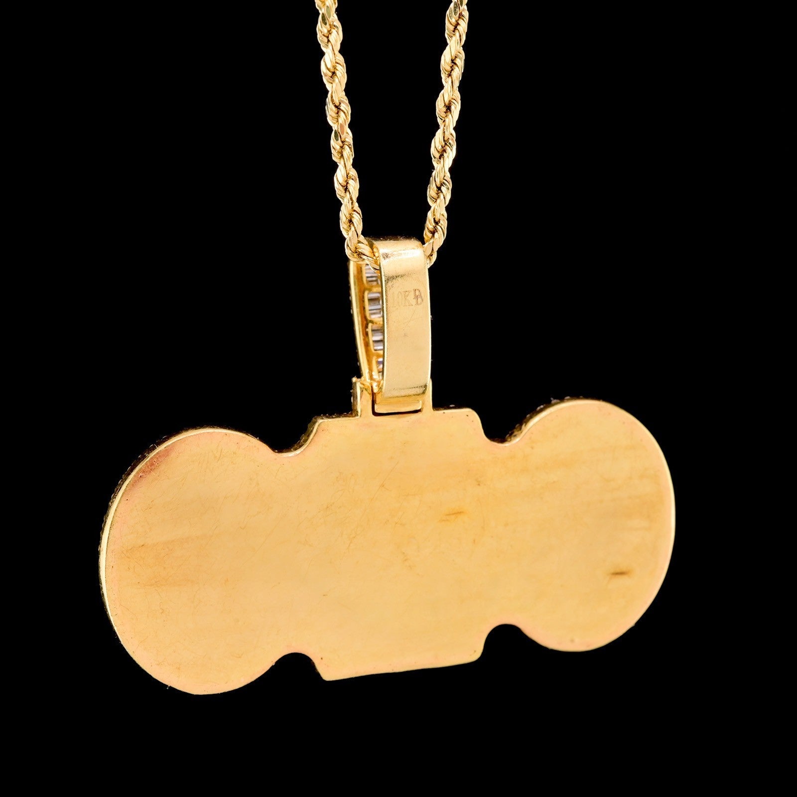 10k Yellow Gold 5CTW Natural Round/Baguette Diamond CEO Pendant 26.5g ICED Charm - Elite Jewelers - Charms & Pendants