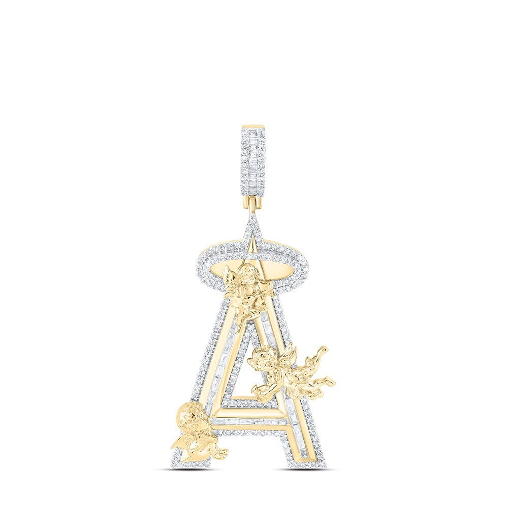 10k Yellow Gold 7.03g 1.2CTW Natural Diamond Initial "A" Pendant Alphabet Charm - Elite Jewelers - Charms & Pendants