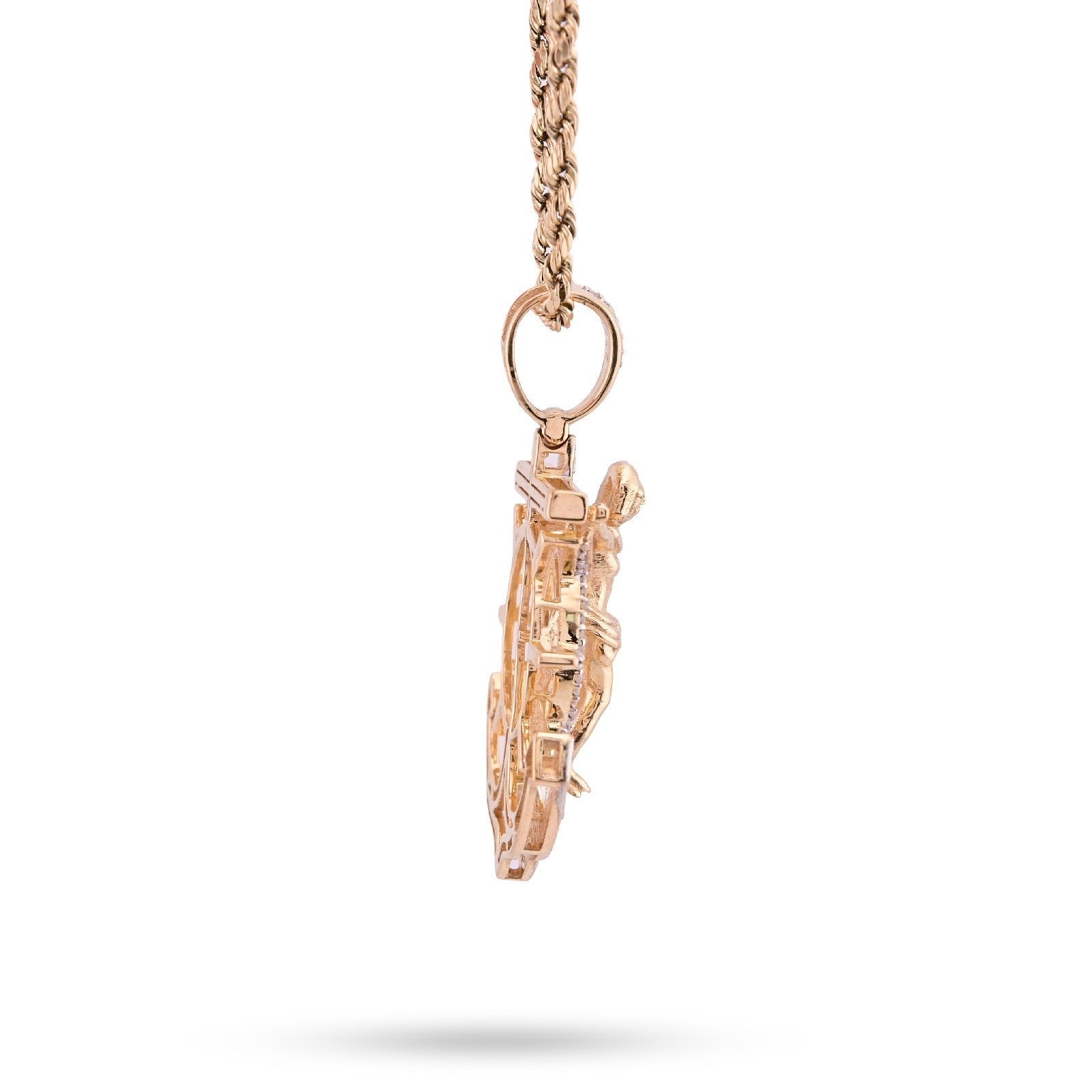 10k Yellow Gold 7.2gm 0.75CTW Pure Diamond Mariner Cross Crucifix Anchor Pendant - Elite Jewelers - Charms & Pendants