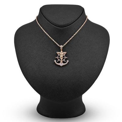 10k Yellow Gold 7.2gm 0.75CTW Pure Diamond Mariner Cross Crucifix Anchor Pendant - Elite Jewelers - Charms & Pendants