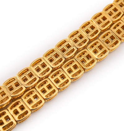 10K Yellow Gold 8.35 CTW Natural Diamond VS Baguette Tennis Chain 20'' Necklace - Elite Jewelers - Necklaces & Chains