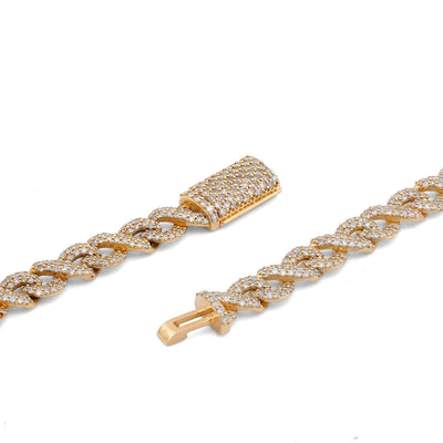 10K Yellow Gold 8CT Natural Diamond Infinity Link 6MM Men Chain 24" Necklace - Elite Jewelers-Necklaces