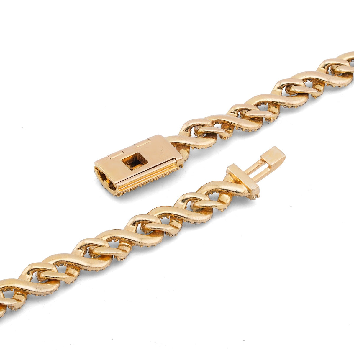 10K Yellow Gold 8CT Natural Diamond Infinity Link 6MM Men Chain 24" Necklace - Elite Jewelers-Necklaces