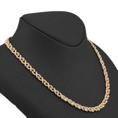 10K Yellow Gold 8CT Natural Diamond Infinity Link 6MM Men Chain 24" Necklace - Elite Jewelers-Necklaces