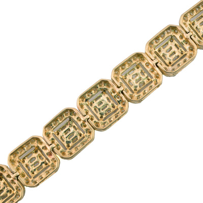 10k Yellow Gold 8CTW Round/Baguette Diamond Cluster Link Bracelet 21.3g 8.5 Inch - Elite Jewelers - Bracelets