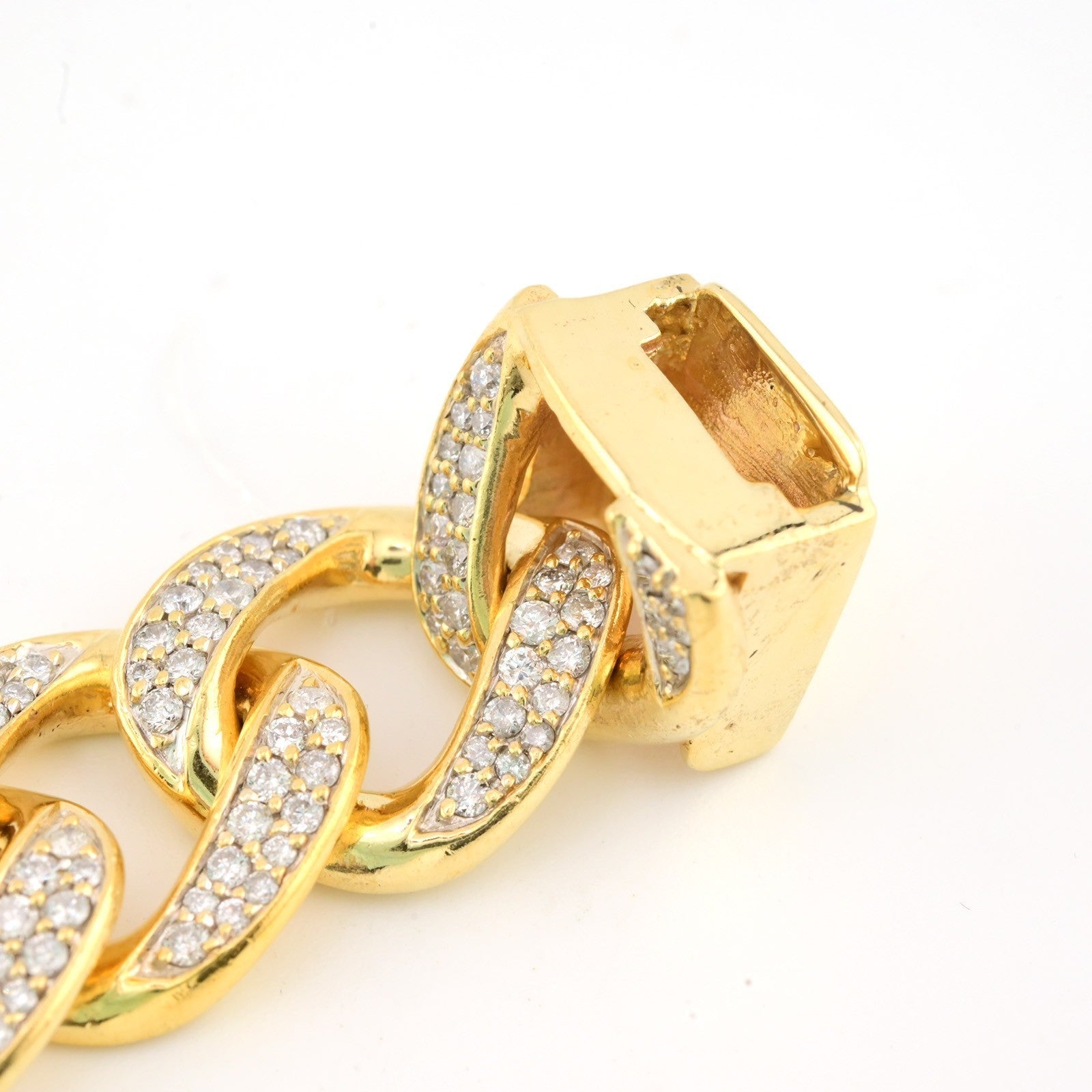 10k Yellow Gold 91.3gms 10CTW Natural Diamond 17MM Mens Cuban Bracelet 8.5 Inch - Elite Jewelers - Bracelets
