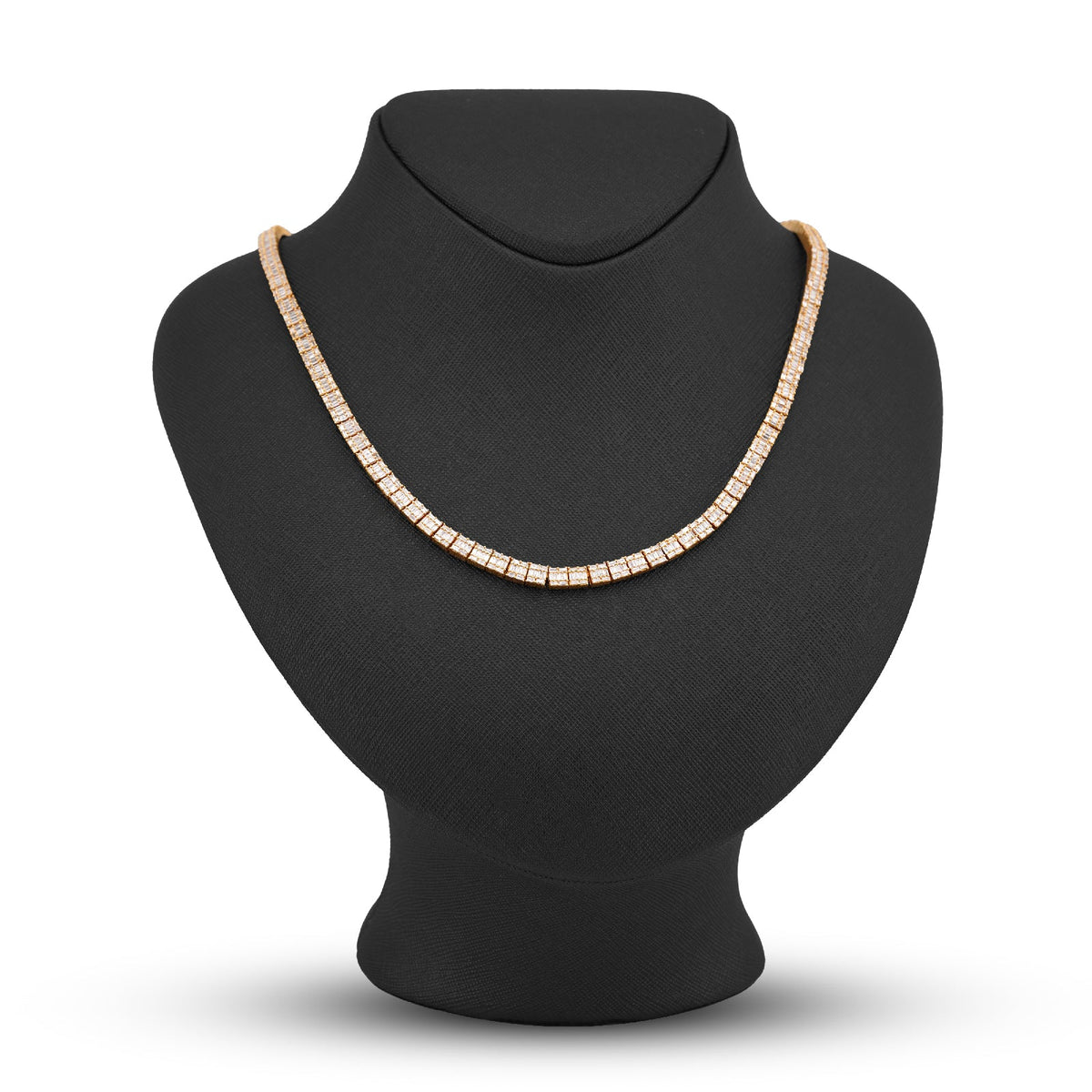 10K Yellow Gold All Baguette Natural Diamond 8CT Tennis Chain 21" Men Necklace - Elite Jewelers-Necklaces