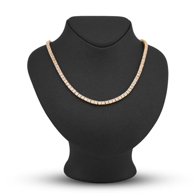10K Yellow Gold All Baguette Natural Diamond 8CT Tennis Chain 21" Men Necklace - Elite Jewelers-Necklaces
