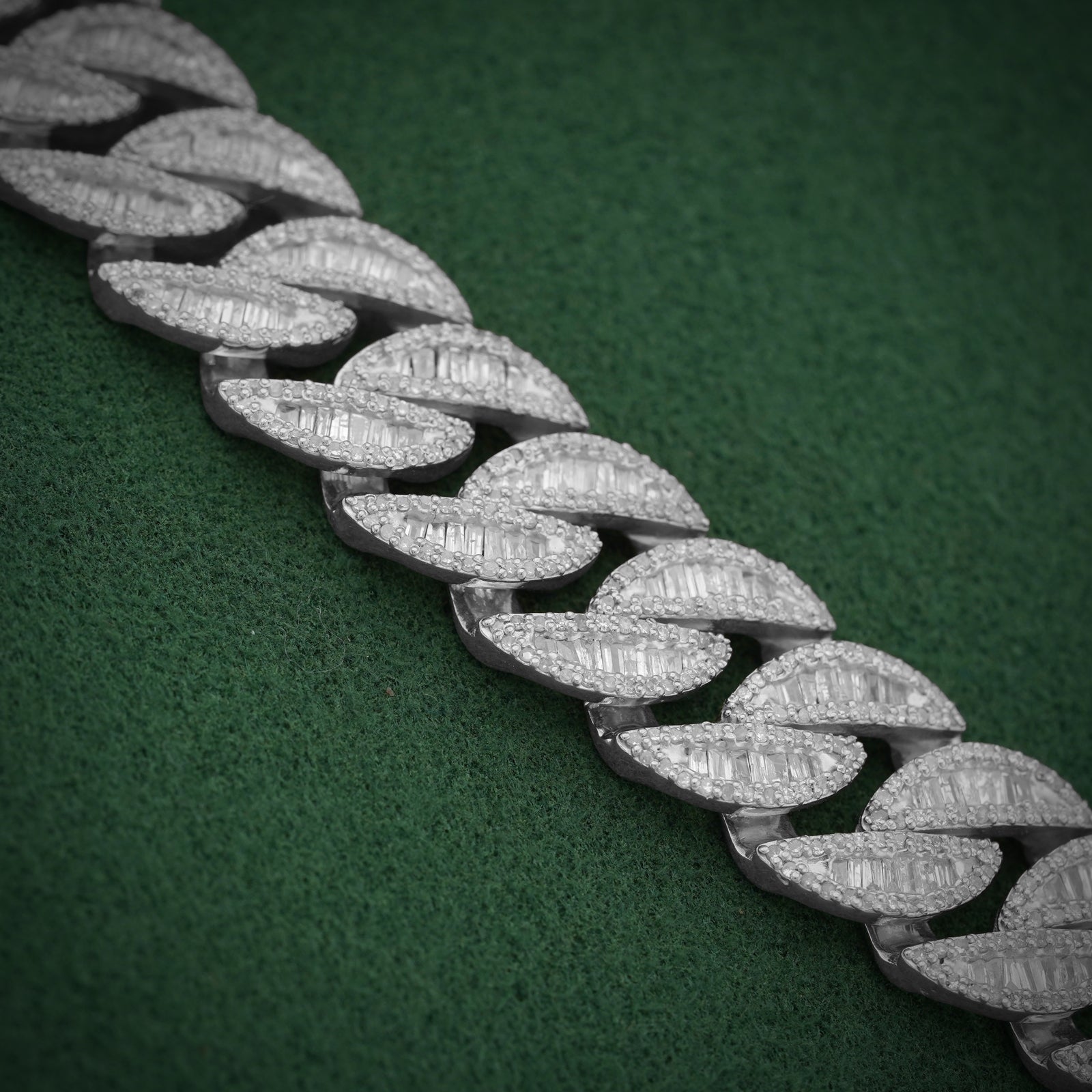10K Yellow Gold All Baguette Natural Diamond 8CT Tennis Chain 21" Men Necklace - Elite Jewelers-Necklaces
