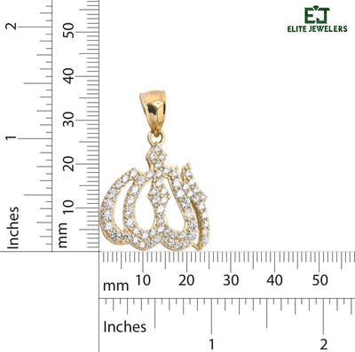 10k Yellow Gold "Allah" Pendant 2.6g Religious Charm For Mens Womens - Elite Jewelers - Charms & Pendants