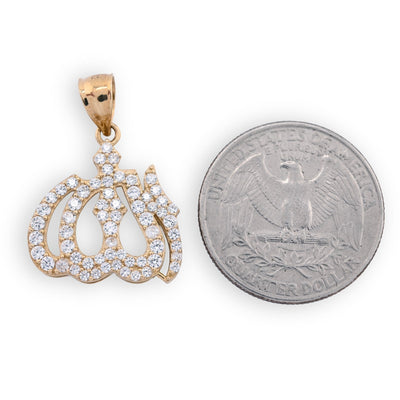 10k Yellow Gold "Allah" Pendant 2.6g Religious Charm For Mens Womens - Elite Jewelers - Charms & Pendants
