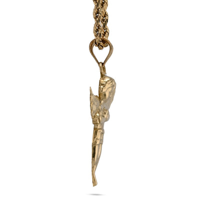 10k Yellow Gold Angel Pendant Religious 1.9g Charm For Mens - Elite Jewelers - Charms & Pendants