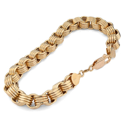 10K Yellow Gold Byzantine link 8.5MM Bracelet Men Women 15.1g - Elite Jewelers - Bracelets
