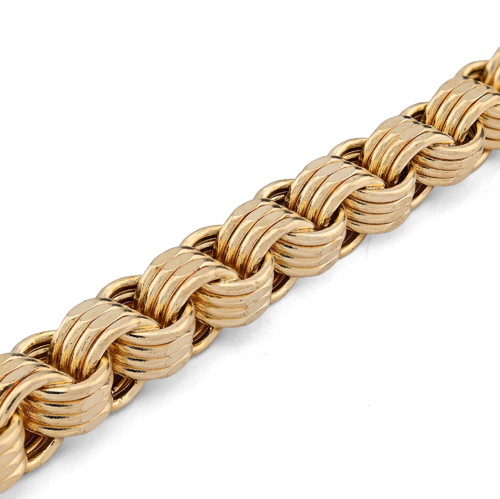 10K Yellow Gold Byzantine link 8.5MM Bracelet Men Women 15.1g - Elite Jewelers - Bracelets