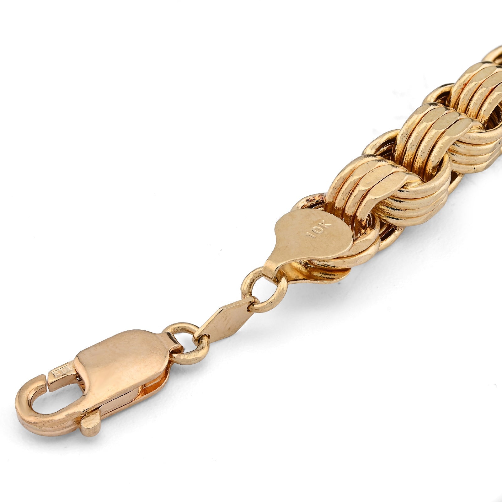 10K Yellow Gold Byzantine link 8.5MM Bracelet Men Women 15.1g - Elite Jewelers - Bracelets