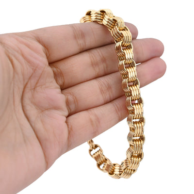 10K Yellow Gold Byzantine link 8.5MM Bracelet Men Women 15.1g - Elite Jewelers - Bracelets