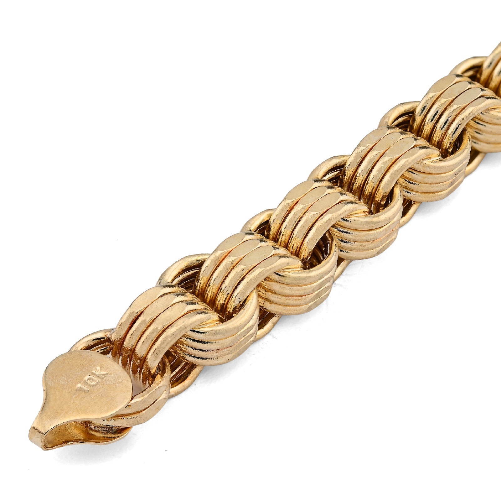 10K Yellow Gold Byzantine link 8.5MM Bracelet Men Women 15.1g - Elite Jewelers - Bracelets