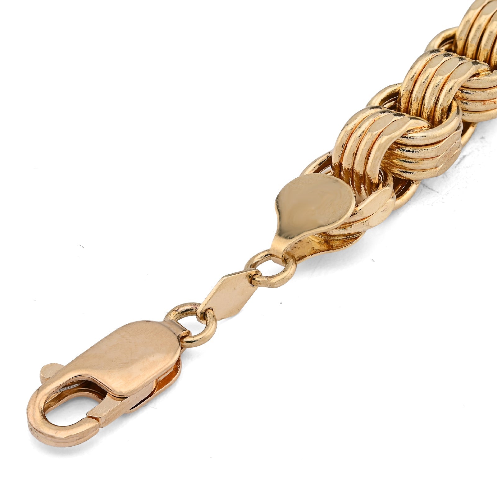 10K Yellow Gold Byzantine link 8.5MM Bracelet Men Women 15.1g - Elite Jewelers - Bracelets