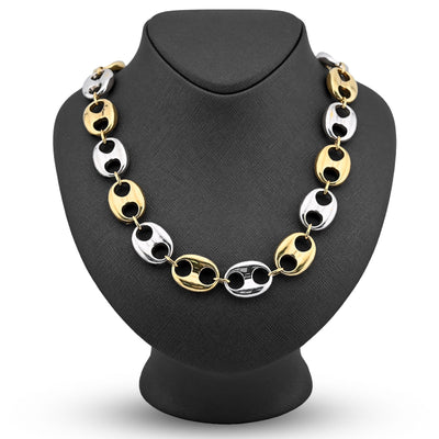 10K Yellow Gold Byzantine link 8MM Chain Men Women 24" Necklace 55.2g - Elite Jewelers - Necklaces