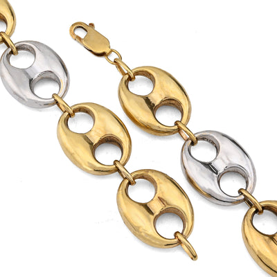 10K Yellow Gold Byzantine link 8MM Chain Men Women 24" Necklace 55.2g - Elite Jewelers - Necklaces