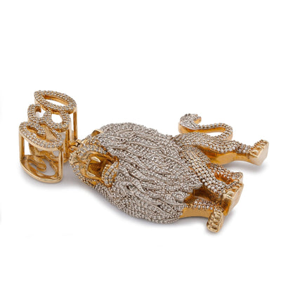 10K Yellow Gold CEO Lion Animal Charm 7.5CT Natural Diamond Men Women Charm - Elite Jewelers-Charms & Pendants