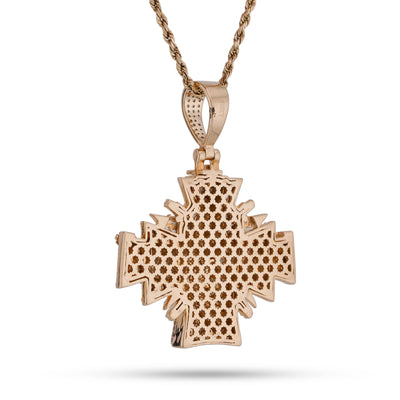 10K Yellow Gold Cross Jesus 2.5CT Natural Diamond Charm Men Women Pendant - Elite Jewelers-Charms & Pendants