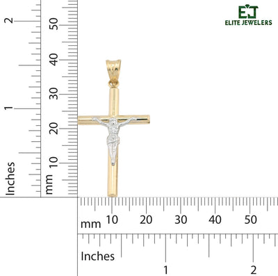 10k Yellow Gold Crucifix Cross Pendant 1.4g Religious Mens Charm - Elite Jewelers - Charms & Pendants
