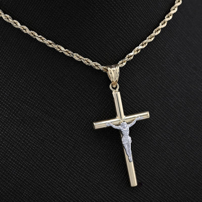 10k Yellow Gold Crucifix Cross Pendant 1.4g Religious Mens Charm - Elite Jewelers - Charms & Pendants