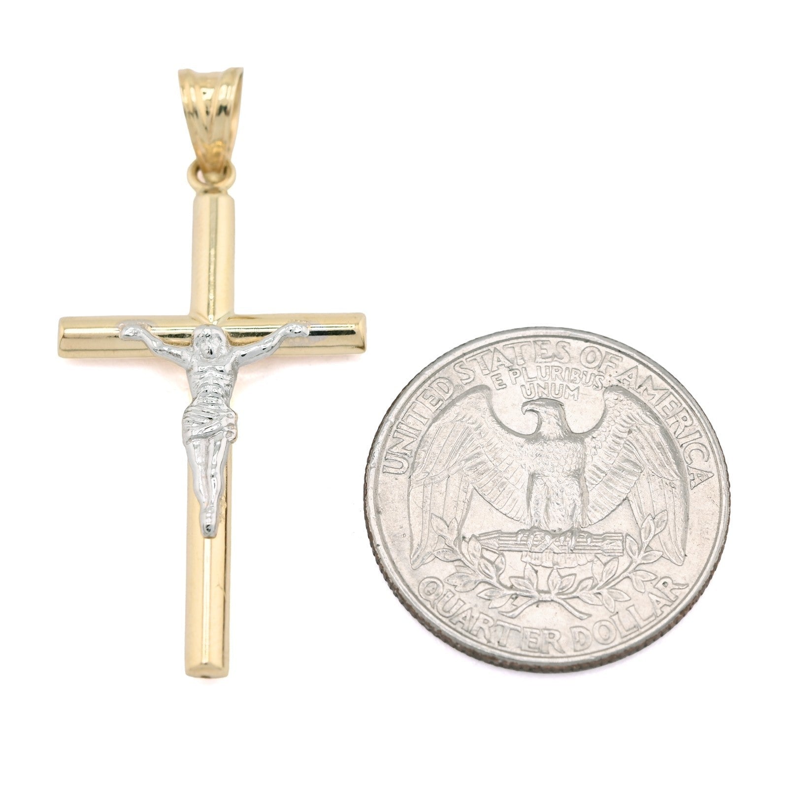 10k Yellow Gold Crucifix Cross Pendant 1.4g Religious Mens Charm - Elite Jewelers - Charms & Pendants
