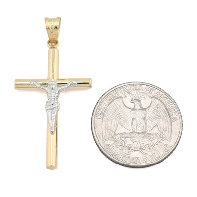 10k Yellow Gold Crucifix Cross Pendant 1.4g Religious Mens Charm - Elite Jewelers - Charms & Pendants