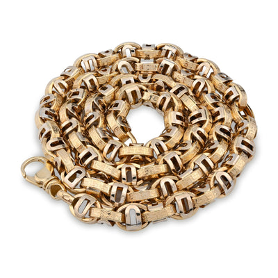10K Yellow Gold Custom Made Greek Bar link Chain Men Women 26" Necklace 25.5g - Elite Jewelers - Necklaces