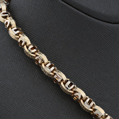 10K Yellow Gold Custom Made Greek Bar link Chain Men Women 26" Necklace 25.5g - Elite Jewelers - Necklaces