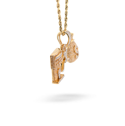 10K Yellow Gold Custom "Pump Human Money Bag" 0.86CT Natural Diamond Pendant Charm - Elite Jewelers - Charms & Pendants