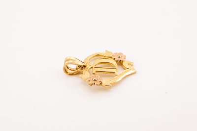 10k Yellow Gold "D" Alphabet Heart Pendant 0.9g Diamond Cut Initial Women Charm - Elite Jewelers - Charms & Pendants