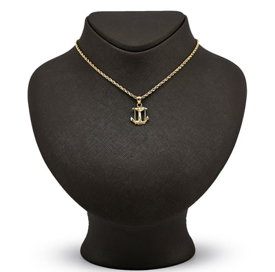 10k Yellow Gold Diamond - Cut Unisex Anchor Cross Crucifix Pendant 1.3g Charm - Elite Jewelers - Charms & Pendants