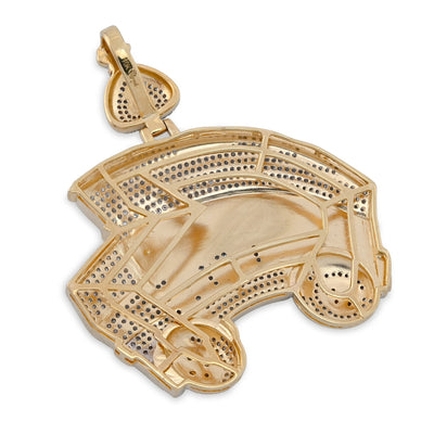 10K Yellow Gold "Don't Miss The Bus" Bus Shape Pendant 2.5CT Natural Diamond Men Women Pendant Charm - Elite Jewelers - Charms & Pendants