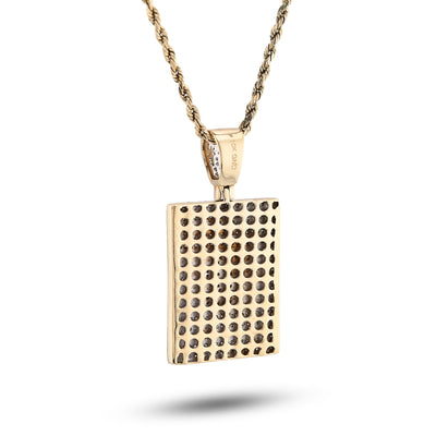 10K Yellow Gold "Dream Chasers" Rectangular Shape Pendant 0.75CT Natural Diamond Men Charm - Elite Jewelers - Charms & Pendants